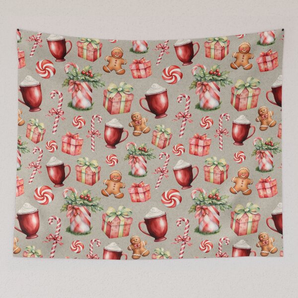 Item preview, Christmas decorations and sweets repeat pattern | seamless pattern design designed and sold by Katarzyna Dembek.