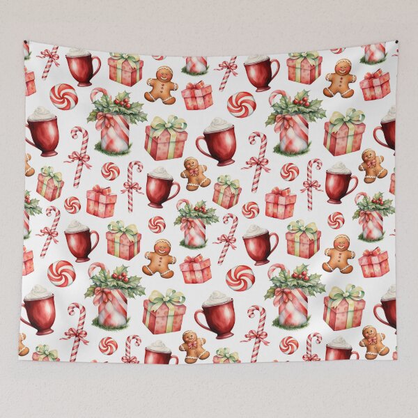 Item preview, Christmas decorations and sweets repeat pattern | seamless pattern design designed and sold by Katarzyna Dembek.