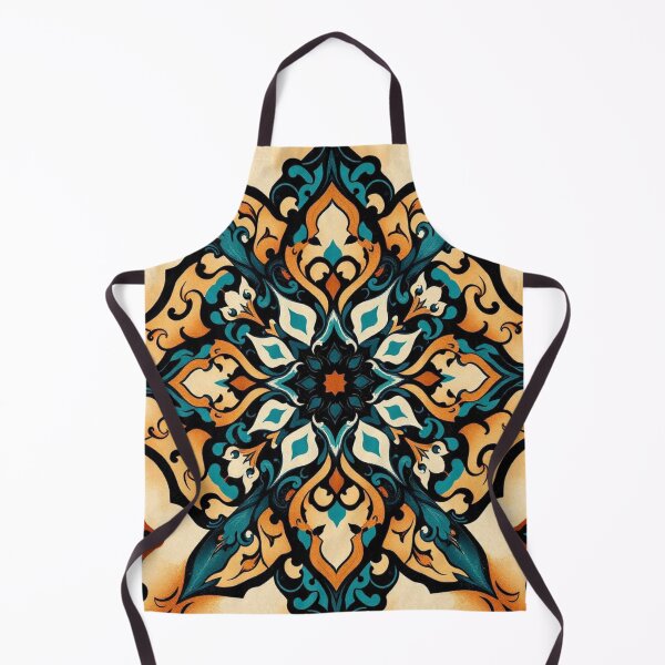 Item preview, Symmetrical Geometric Art Blue, Beige, and Orange designed and sold by Ciervo Primavera.