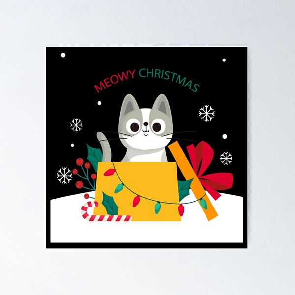 Artikelvorschau, Miauende Weihnachtsüberraschung! entworfen und verkauft von SANTOSHIRTS.