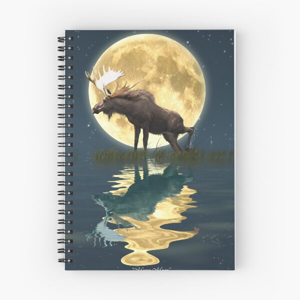 Item preview, Bull Moose and Full Moon Wildlife Art designed and sold by Skye Ryan-Evans.