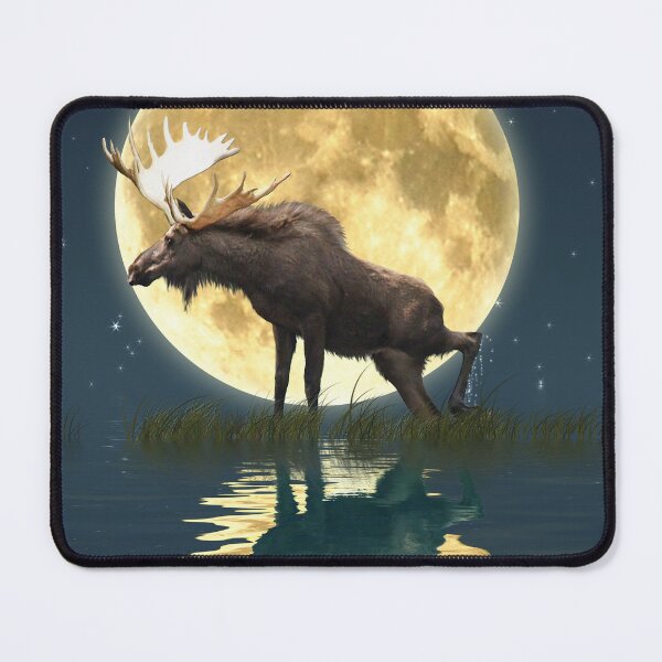 Item preview, Bull Moose and Full Moon Wildlife Art designed and sold by Skye Ryan-Evans.