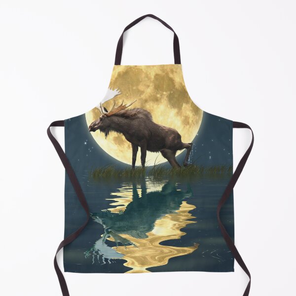 Item preview, Bull Moose and Full Moon Wildlife Art designed and sold by Skye Ryan-Evans.