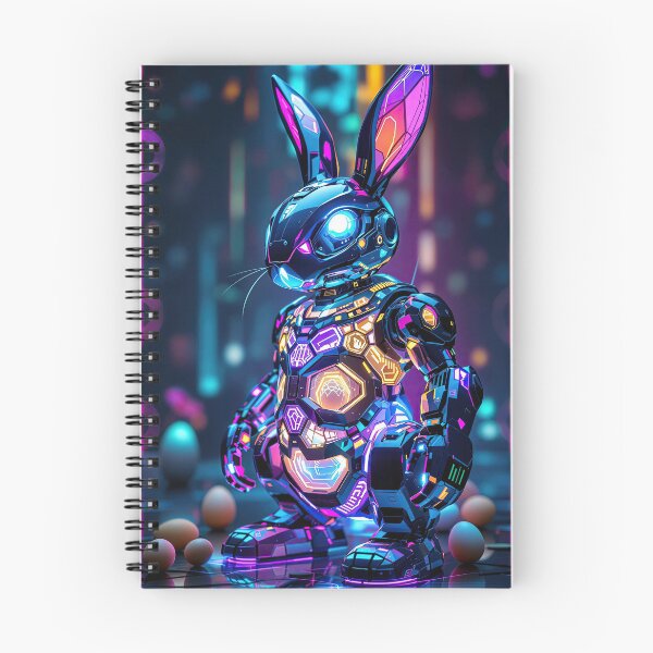 Item preview, Neon Robotic Rabbit in Cyber Aesthetic designed and sold by artwaves.