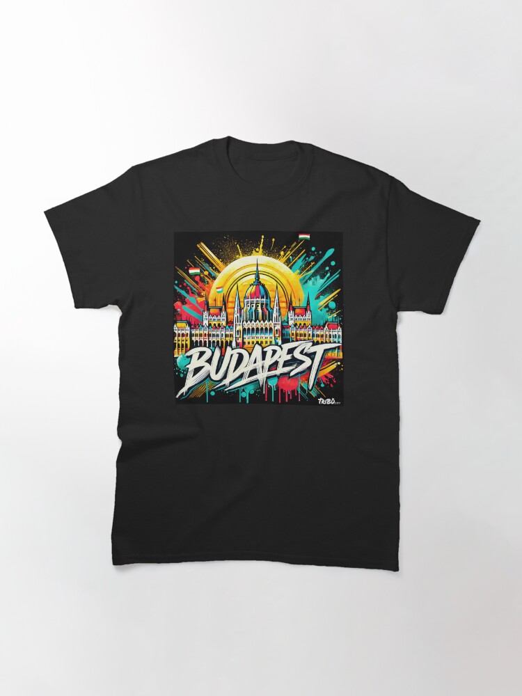 Thumbnail 3 of 7, Classic T-Shirt, TriBu.City - BUDAPEST BLACK designed and sold by TriBuCity.
