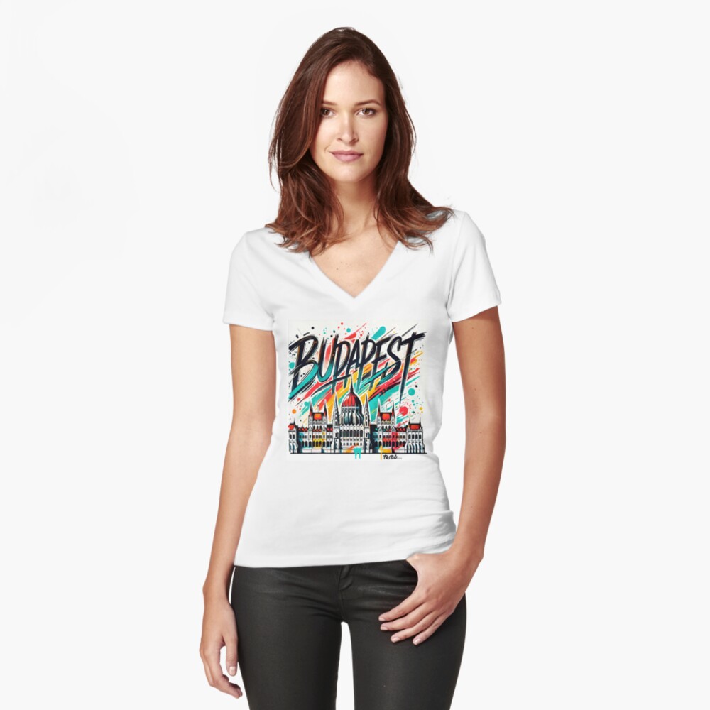 Item preview, Fitted V-Neck T-Shirt designed and sold by TriBuCity.