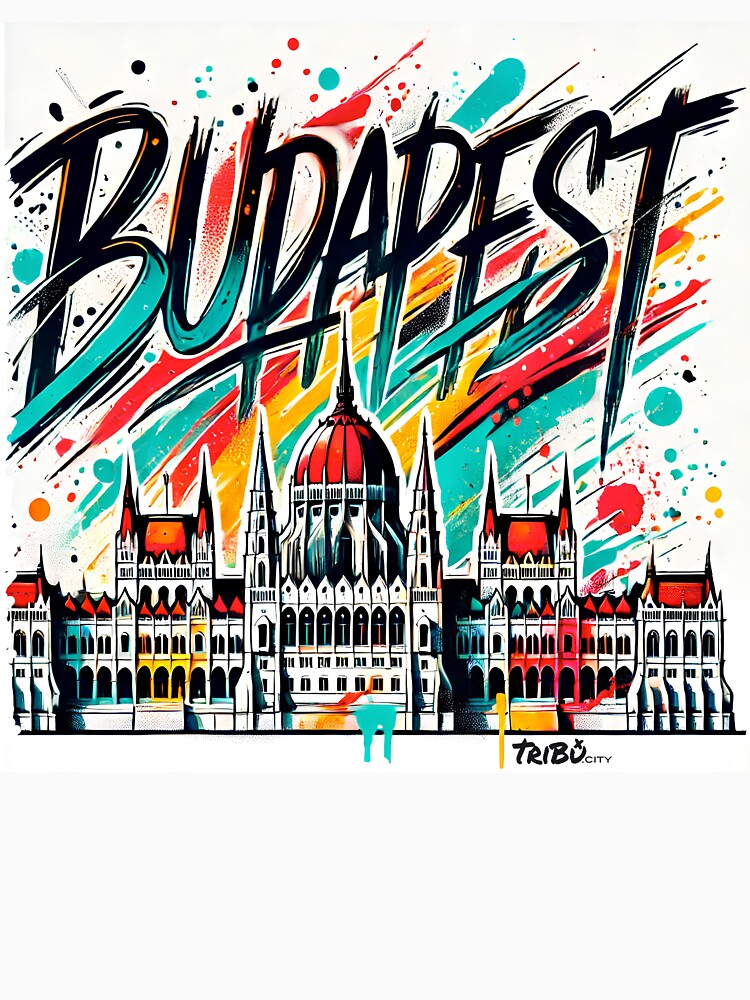 Thumbnail 7 of 7, Classic T-Shirt, TriBu.City - BUDAPEST WHITE designed and sold by TriBuCity.