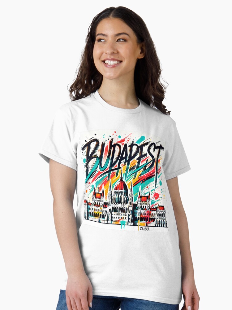 Thumbnail 1 of 7, Classic T-Shirt, TriBu.City - BUDAPEST WHITE designed and sold by TriBuCity.