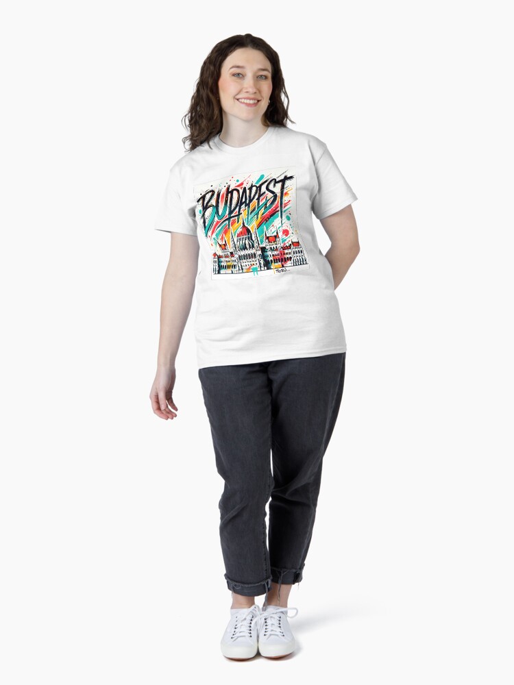 Thumbnail 4 of 7, Classic T-Shirt, TriBu.City - BUDAPEST WHITE designed and sold by TriBuCity.