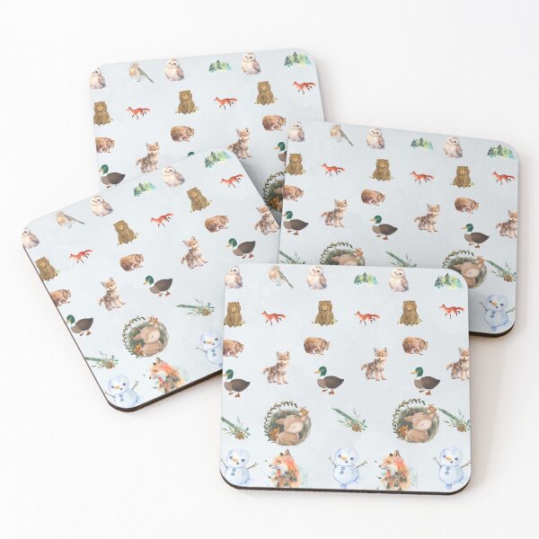 Item preview, Cozy Winter Woodland Animals Pattern designed and sold by astersgraphics.