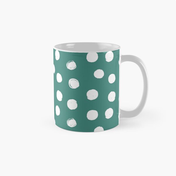 Item preview, White Round Brush Strokes Pattern on Green Blue Background designed and sold by seafoam12shop.