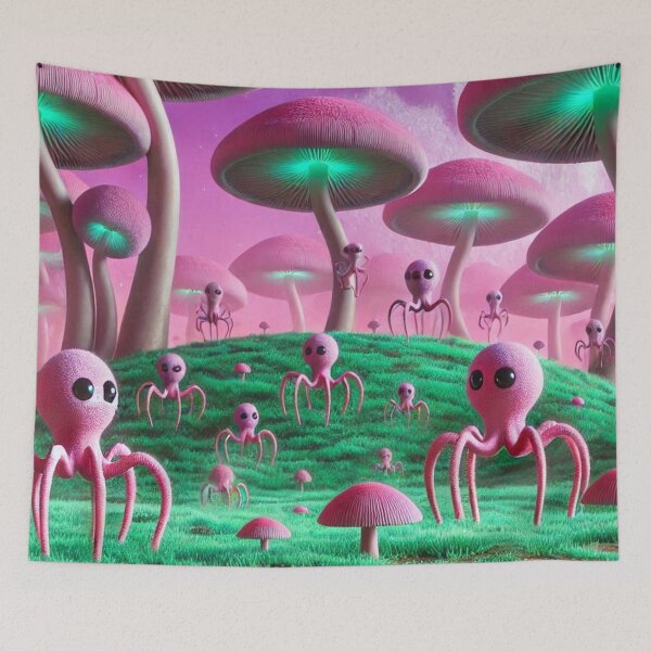 Item preview, Four Legged Fellas - Mushroom City - Mythological Alien City designed and sold by WyckedLynn.