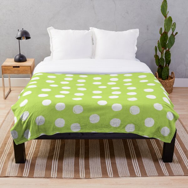 Item preview, White Round Brush Strokes Pattern on Lime Green Background designed and sold by seafoam12shop.