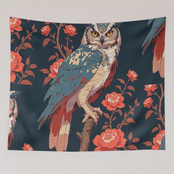Item preview, Enchanted owl among blossoms designed and sold by ShroomForge.