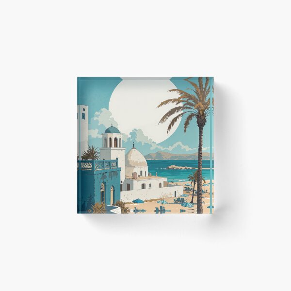 Item preview, Enchanting moonlit coast a majestic portrayal of tunisian designed and sold by ShroomForge.