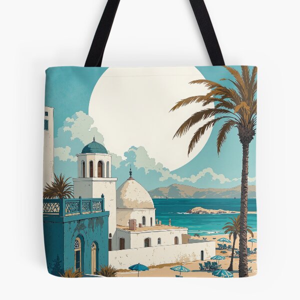 Item preview, Enchanting moonlit coast a majestic portrayal of tunisian designed and sold by ShroomForge.