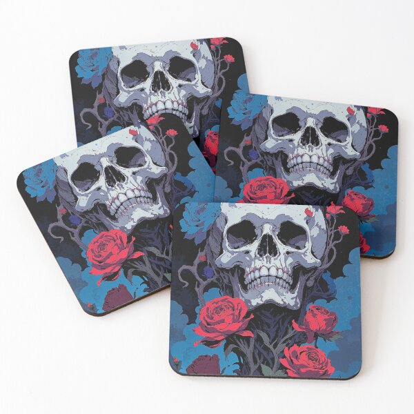Item preview, Floating skull and roses a vivid encounter in designed and sold by ShroomForge.