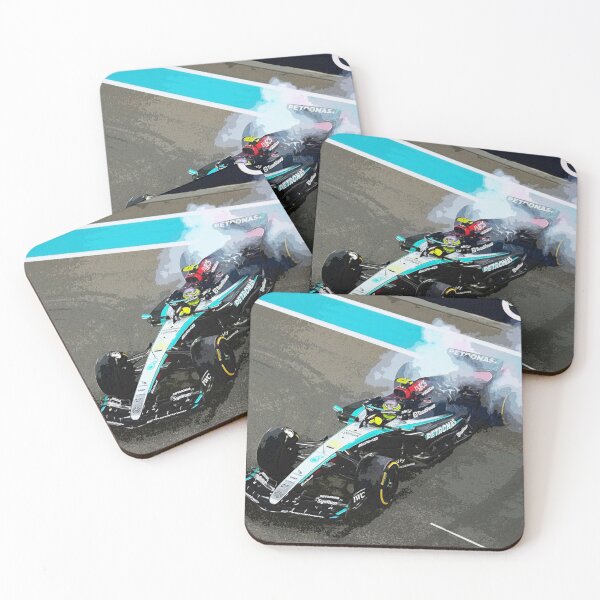 Item preview, Lewis Hamilton doing his final donuts after finishing the 2024 Abu Dhabi Grand Prix watercolor designed and sold by Rodissimus1984.