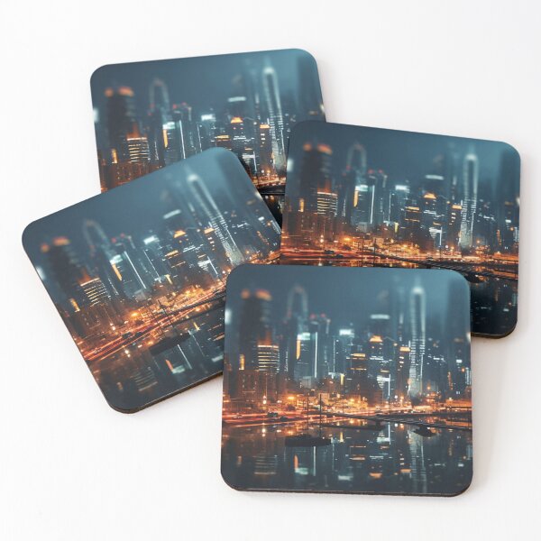 Item preview, Cityscape lights reflecting in water designed and sold by anytka.