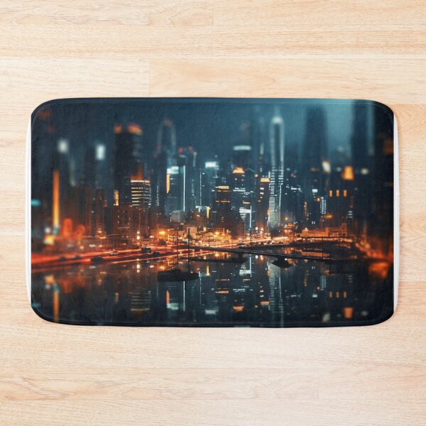 Item preview, Cityscape lights reflecting in water designed and sold by anytka.