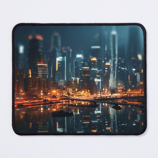 Item preview, Cityscape lights reflecting in water designed and sold by anytka.