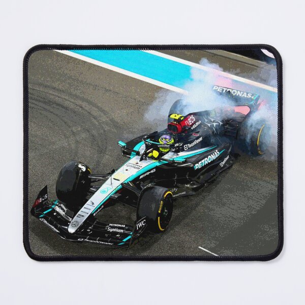 Item preview, Lewis Hamilton doing his final donuts after finishing the 2024 Abu Dhabi Grand Prix abstract designed and sold by Rodissimus1984.