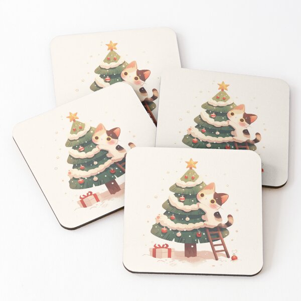 Item preview, Festive Kitty Cat climbing the Christmas tree designed and sold by MendaciousMina.