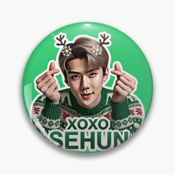 Artikelvorschau, Sehun-Weihnachtsaufkleber | XOXO Festliches Sammlerstück für EXO-Ls entworfen und verkauft von DEEPDesignsART.