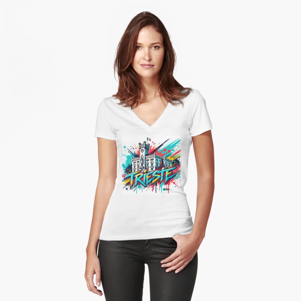 Item preview, Fitted V-Neck T-Shirt designed and sold by TriBuCity.