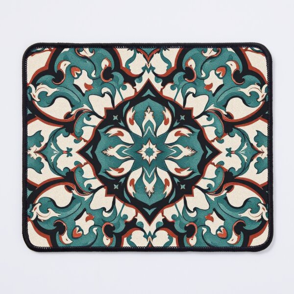 Item preview, Turquoise Geometric Art With Deep Red designed and sold by Ciervo Primavera.