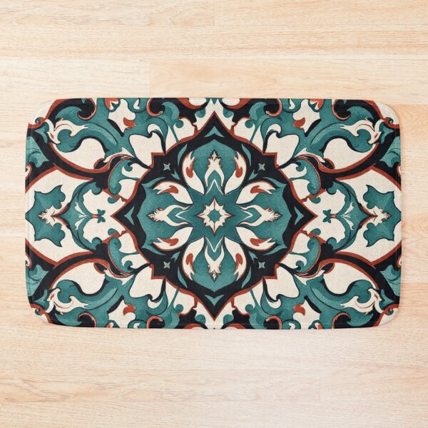 Item preview, Turquoise Geometric Art With Deep Red designed and sold by Ciervo Primavera.