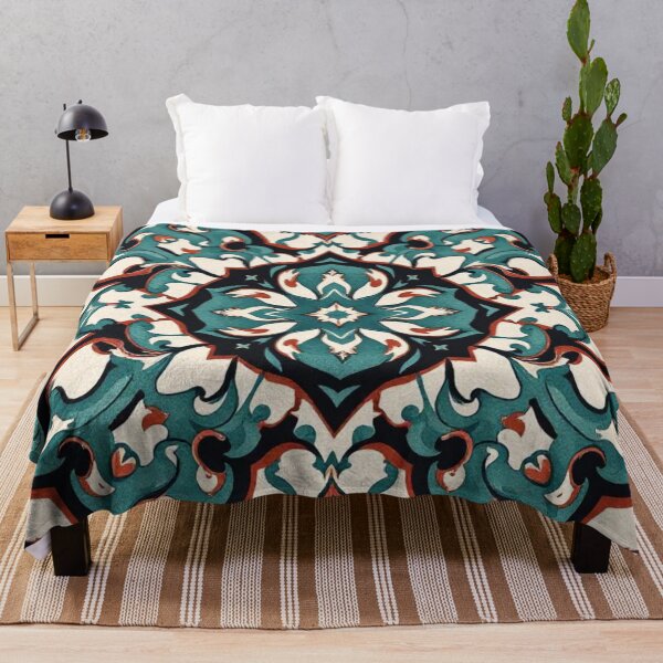 Item preview, Turquoise Geometric Art With Deep Red designed and sold by Ciervo Primavera.