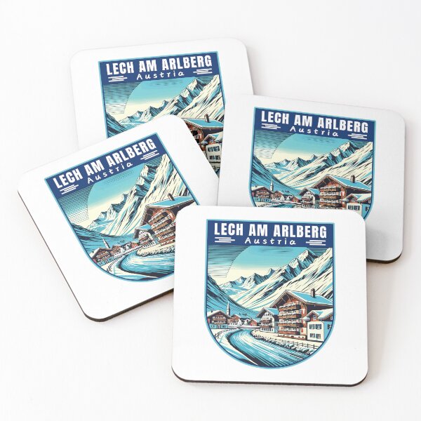 Item preview, Lech am Arlberg in Austria (Vorarlberg) Vintage Vector Art Travel Badge designed and sold by MaateoDesign.