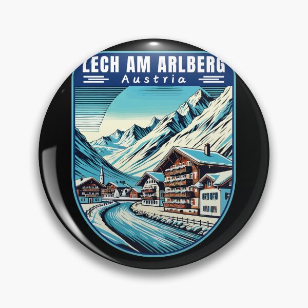Artikelvorschau, Lech am Arlberg in Österreich (Vorarlberg) Vintage Vector Art Travel Badge entworfen und verkauft von MaateoDesign.