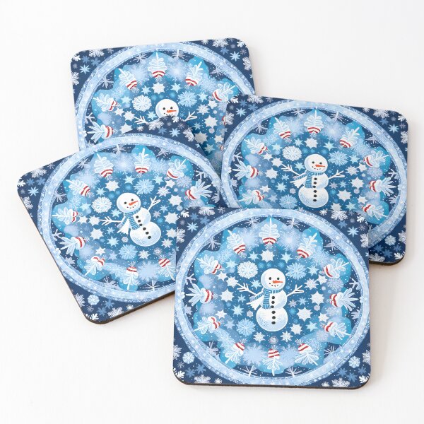 Item preview, Winter Mandala with Snowman designed and sold by MandalasShops.
