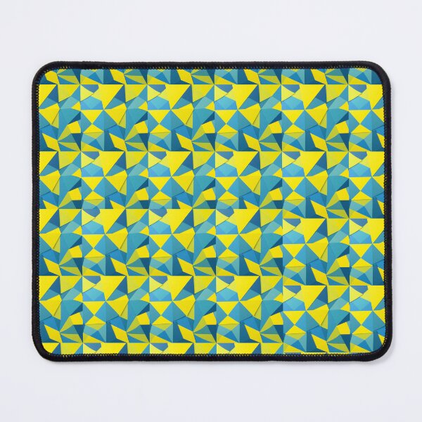 Item preview, Yellow and Blue Geometric Triangle Abstract Art designed and sold by DigitalGemArt.