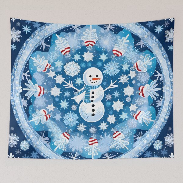 Item preview, Winter Mandala with Snowman designed and sold by MandalasShops.