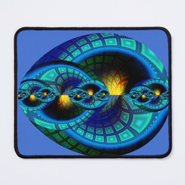 Item preview, Turquoise blue egg shape fractal designed and sold by pinkal.