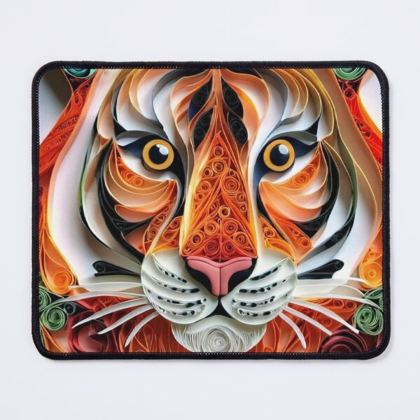 Item preview, Quilled Tiger Artwork - Intricate 3D Paper Effect Design designed and sold by Monascreativeempire.