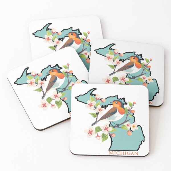 Item preview, Michigan Bird and Flower designed and sold by adventurehaven.