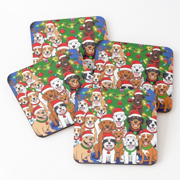 Item preview, Festive Pups Gathered Around the Tree designed and sold by FurRealArt.