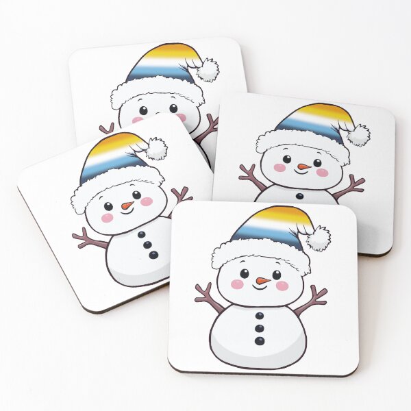 Item preview, Adorable Snowpal wearing an AroAce Pride Santa Hat | AroAce Pride Holiday Design designed and sold by Travelslightly.