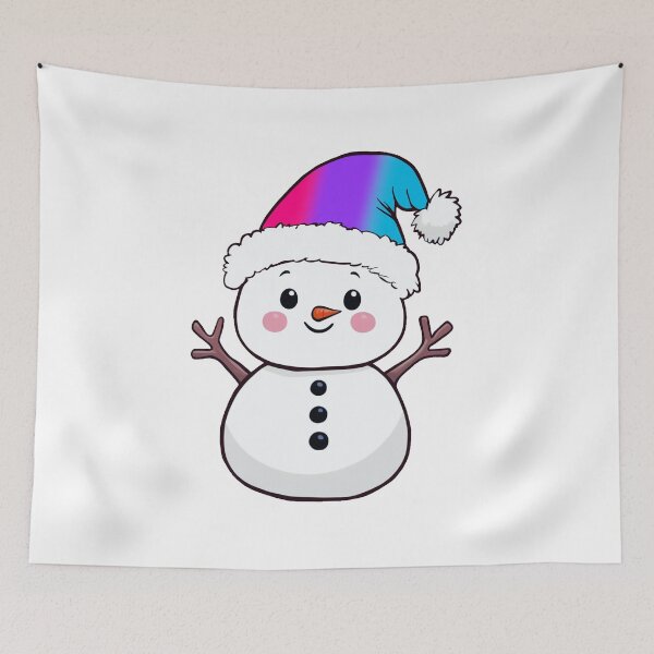 Item preview, Adorable Snowpal wearing an Androgynous Pride Santa Hat | Androgynous Pride Holiday Design designed and sold by Travelslightly.