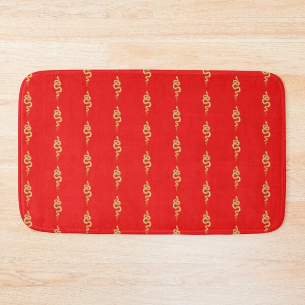Item preview, Tattoo gold snake on a red background. Traditional black dot style ink. Traditional Tattoo Old School Tattooing Style Ink. Snake silhouette illustration. designed and sold by Sunshine2504.