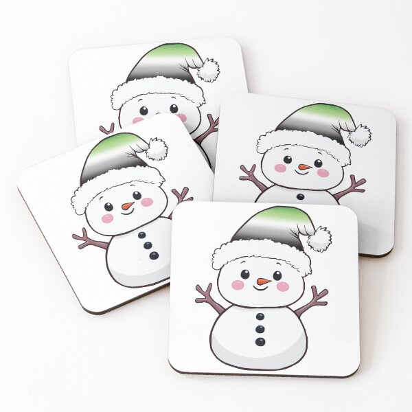 Item preview, Adorable Snowpal wearing an Aromantic Pride Santa Hat | Aromantic Pride Holiday Design designed and sold by Travelslightly.