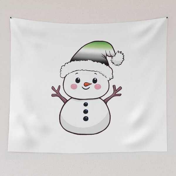 Item preview, Adorable Snowpal wearing an Aromantic Pride Santa Hat | Aromantic Pride Holiday Design designed and sold by Travelslightly.