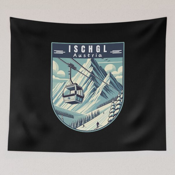 Item preview, Ischgl in Austria (Tirol) Vintage Vector Art Travel Badge designed and sold by MaateoDesign.