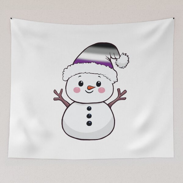 Item preview, Adorable Snowpal wearing an asexual Pride Santa Hat | Asexual Pride Holiday Design designed and sold by Travelslightly.