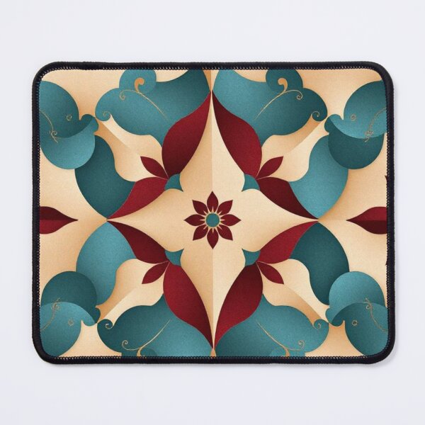 Item preview, Patterns With Geometric Shapes Burgundy With Turquoise And Beige designed and sold by Ciervo Primavera.