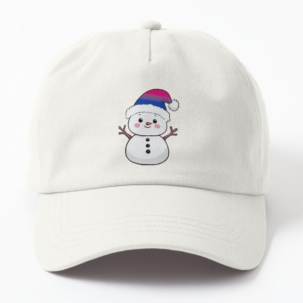 Aperçu de l'œuvre Adorable Snowpal portant un bonnet de Père Noël Bisexual Pride | Bi Pride Holiday Design créée et vendue par Travelslightly.